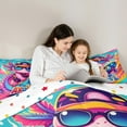 thumbnail image 4 of jejeloiu Funny Axolotl Bedding Comforter Set 7pcs,Cartoon Animal Queen Bedding Sets,Colorful Queen Sheet Sets For Kid Girls,Super Cozy Bedroom Decoration Reversible, 4 of 8