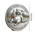 thumbnail image 2 of Playful Raccoon Metal Commemorative Coin - Collectible Metal Handicraft, Christmas & Decorations 2026 Gift for Animal Lovers, Unique Decorative Collectible Token for Home & Office, 1.6in, Silvery, 2 of 5