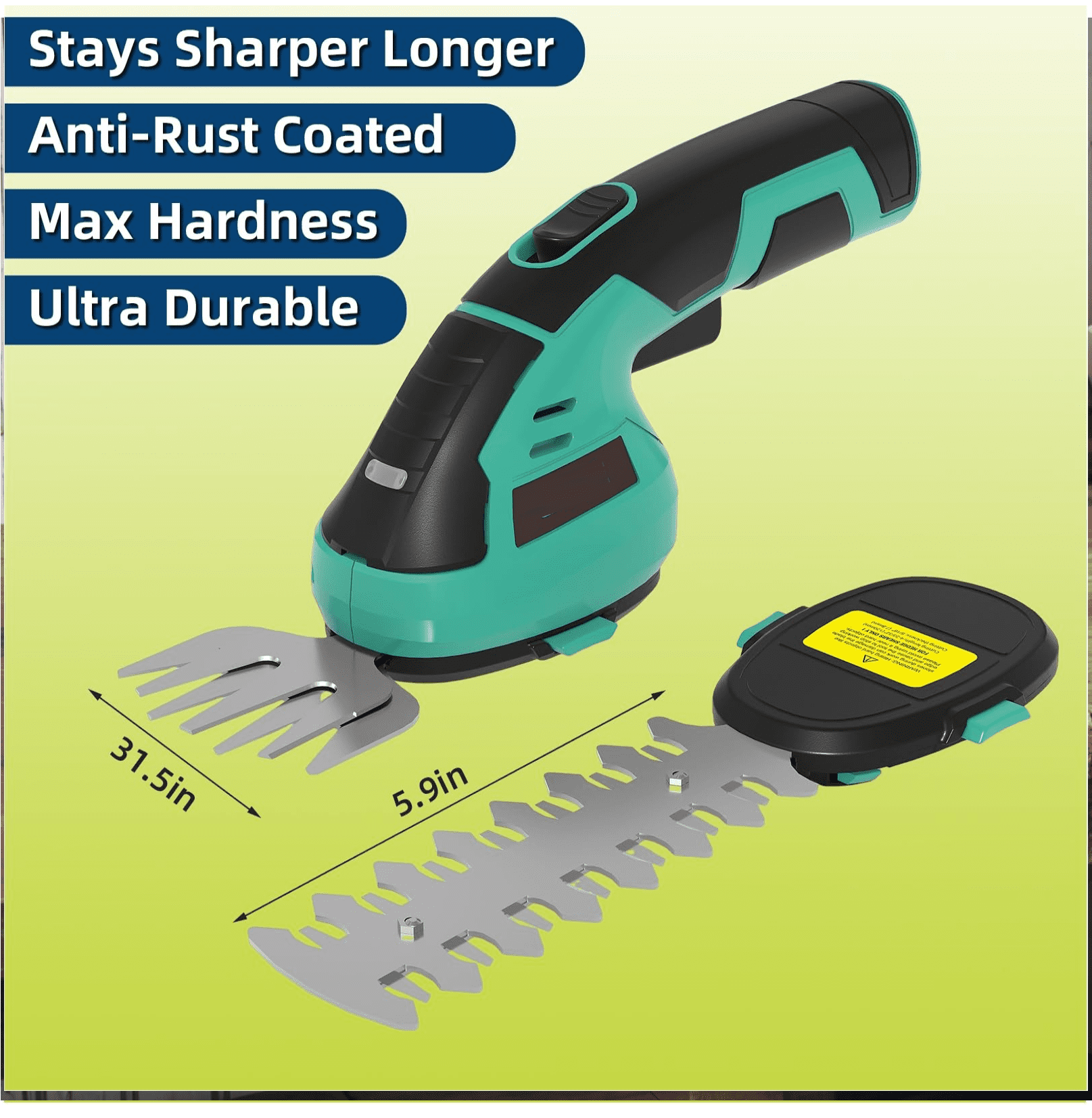 Cordless Grass Shear & Shrubbery Trimmer,2 in 1 Handheld Electric Grass Trimmer Hedge Shears with Rechargeable Battery Cable