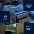 thumbnail image 4 of Royard Oaktree LED Nightstand with 2 Storage Drawers, Wood Bedside Table with LED Light for Bedroom, 4 of 6
