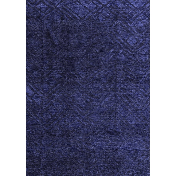 Ahgly Company Machine Washable Indoor Rectangle Abstract Blue Modern Area Rugs, 6' x 9'