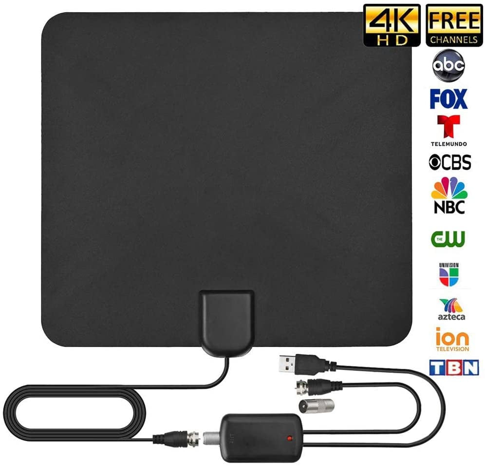 Digital TV Antenna Support 4K 1080P for All Old TVs w/ 13.2ft Coaxial Cable Amplified HDTV Antenna 65-120Miles Range with 2019 Newest Powerful Amplifier Signal Booster 