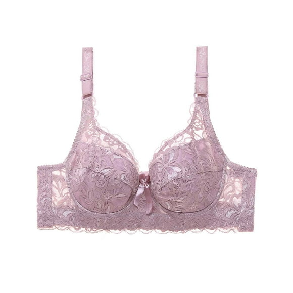 Liquidation d'Économies d'Automne! PEZHADA Soutiens-Gorge pour Femmes, Soutiens-Gorge de Tous les Jours, Lingerie en Dentelle pour Femmes Soutien-Gorge Sans Armature sous-Vêtements Aguichant Soutien-Gorge Froncé Rose Vif