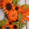 thumbnail image 4 of  Simulation Sunflower Maple Leaf Wreath Thanksgiving Halloween Garland Home Decorations for Front Doors Windows Pillars, 4 of 8