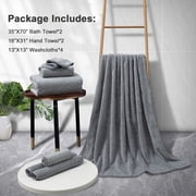 Green Essen 4 Pack Oversized Bath Towel Sets 700 GSM Soft Shower Towels 35 x 70 Inches Quick Dry Bath Sheets Highly Absorbent Bath Towel Clearance for Bathroom Spa Hotel Gym(Dark Grey)