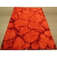 thumbnail image 5 of Handmade Wool Red Contemporary Abstract Dip Dyed Rug, Made in India, 5 of 5