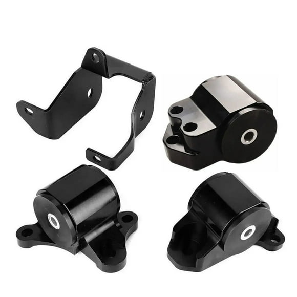 Racing Car Engine Swap Motor Mount Transmission 3-Bolt Black Silver for Honda Civic EK 96-00 B&D Series