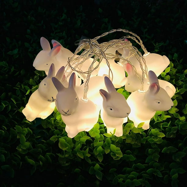 Xihbxyly Guirnalda de Luces Led de Conejito de Pascua, 1,5 M de Largo, 10 Luces Led, Ideal para Decorar Fiestas, Bodas o Bares, de Plástico, Multicolor, Ideal para Crear Un Ambiente Festivo.