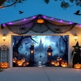 thumbnail image 5 of Halloween Garage Door Cover 7x16 FT - Witch Cauldron Backdrop Mural for Outdoor Indoor Decor, Spooky Party Wall Window Hanging Banner Home Yard Decoration, 5 of 6