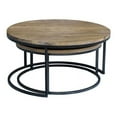 thumbnail image 4 of Taran Designs Keaton Modern Wood & Metal Nesting Coffee Table Set in Brown/Black, 4 of 7
