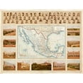 thumbnail image 2 of Cubas, Antonio Garcia 14x12 Gold Ornate Wood Framed with Double Matting Museum Art Print Titled - Carta Politica, 1885, 2 of 4