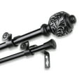 thumbnail image 3 of 5/8" Dia Adjustable 28"-48" double curtain rod with Horace Finials - Black,(5709-282D), 3 of 3