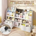 thumbnail image 2 of Fatmok Kids Toy Organizer and Bookshelf, 67" Storage with Drawers and 5 Cubbies, Playroom Reading Nook, White, 2 of 6