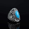 thumbnail image 5 of Filigree Art Turquoise Gemstone Lace Detailed Women Silver Statement Ring, 5 of 7