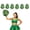 Green gold, variant on 6-Pack Cheerleading Pom Poms, Metallic Pom Poms Bulk with Handles, Plastic Sports Pom Poms for Cheer, Dance & Parties