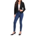 thumbnail image 2 of INSPIRE CHIC Women's Long Sleeve Lapel Collar Button Pockets Suit Jacket Work Blazer, 2 of 5