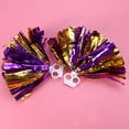 thumbnail image 2 of Ciieeo 2 Pcs Plastic Ring Pom Poms Cheering Squad Spirited Fun Cheerleading Kit Cheer Poms for Both Kids College and High School Competition Cheering Sports Events- Purple and Gold (30cm), 2 of 4
