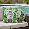 thumbnail image 4 of St. Patrick's Day Outdoor Waterproof Pillow Covers, Green Gnomes Spring Lucky Shamrocks Decorative Square Throw Pillowcase Sofa Cushion Sham for Patio/Couch/Chair, 18"x18" 2 Pack, 4 of 8