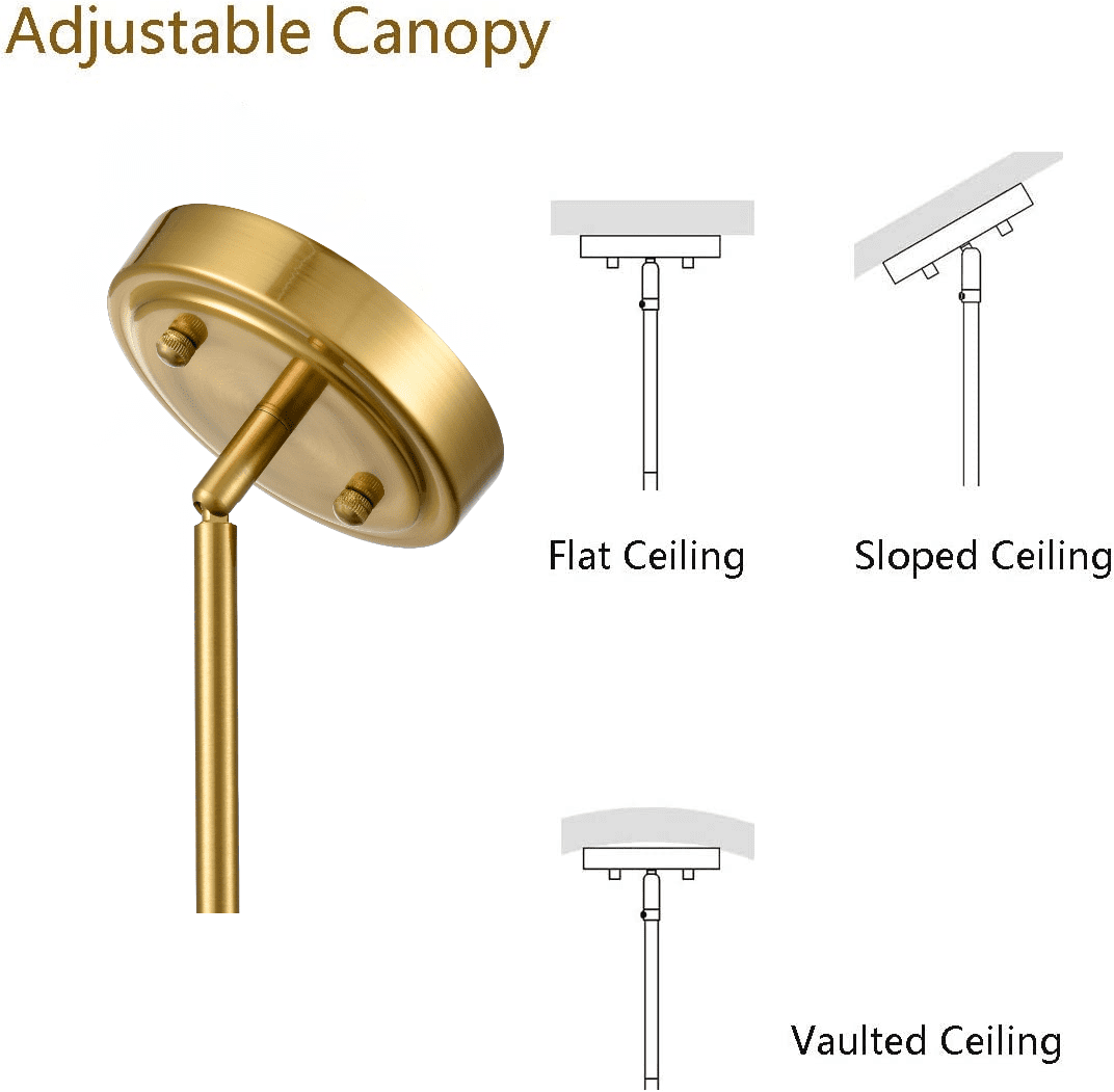Modern Schoolhouse Pendant Light Fixtures Brass Hanging Light Milky Glass