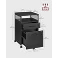 thumbnail image 2 of CQAOE Mobile File Cabinet with Lock, 2-Drawer Filing Cabinet on Wheels, Steel Frame Storage with Open Shelf, Fits A4/Letter-Size Hanging Folders, for Home Office Organization,Ink Black, 2 of 7