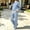 Blue, variant on Sevevn Women's Fall Oversize Relaxed Fit 2‑Piece Fashion Outfit, Striped Color‑Block Mock Neck Top with Wide‑Leg Pants for Cool‑Weather Occasions Size S-5XL