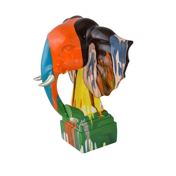 Nifao Elephant Ears Modern Looking Multicolored Resin Statue – Home Decor Sculpture, 11"L x 7"W x 11"H