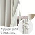 thumbnail image 2 of JIUZHEN Short Curtains Half Window Curtains for Bedroom - Cafe Room Darkening Privacy Energy Saving Blackout Curtain Panels for Bathroom, Set of 2 Panels with Tiebacks, 38 x 54 Inch Length, Ivory, 2 of 9