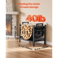 thumbnail image 2 of Dranite 1.5 Ft Indoor Firewood Rack with Canvas Carrier, 40LB Capacity Heavy-Duty Steel Log Holder Stand for Fireplace, Hearth, Patio, 2 of 6