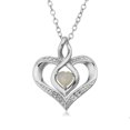 thumbnail image 1 of Collier en Forme de Cœur en Argent Sterling Pierre de Naissance Octobre, 18 Pouces, 1 of 1