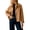Camel, variant on Women's Casual Oversized Short Trench Coat Plaid Lining Cropped Jacket Fall Windbreaker Outerwear