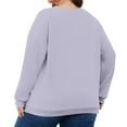 thumbnail image 5 of Dwellite Sweatshirt for Women,Plus Size Crewneck Sweatshirts Oversized Pullover Tops Fall Winter Clothes 2026 with Pocket Light Purple 5XL, 5 of 6