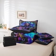 thumbnail image 6 of jejeloiu Spooky Gothic Skeleton Twin Bedding Sets 7-Piece,Halloween Horror Castle Bedding Comforter Set,Happy Halloween Sheet Sets For Men Women,Microfiber Bedroom Decor Reversible, 6 of 8