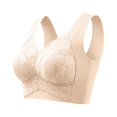 thumbnail image 3 of Lace Bralettes for Women High Support Backless Seamless Bra Wireless Push Up Rosy Lift Bras Posture Correcting Bra Ice Silk No Underwire Bras Full Coverage Lifting & Shaping Bras for Women Beige 38, 3 of 6