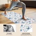 thumbnail image 4 of 70x26 Inch Yoga Towel, Sweat Absorbent Non-Slip Mat for Hot Yoga, Pilates & Fitness,Butterfly Floral Leaf White Pattern, 4 of 5