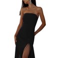thumbnail image 2 of Txlixc Vestido de mujer bandeau sin mangas, dobladillo de borla Txlixc moda, 2 of 8