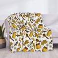 thumbnail image 3 of Honeii Cute Bee print throw blanket, crafted from cozy cotton flannel, offers versatile home decor as a bedding suitable for all seasons.-80"x60", 3 of 6
