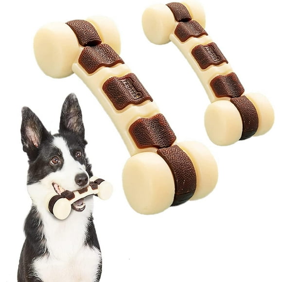 Dog Chew Toy, Aggressive Dog Tough Nylon Chew Bone, Beef Flavor, For Training And Teeth Cleaning, For Small And Medium Dogs (m)