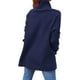 thumbnail image 2 of Suéter de cuello alto de gran tamaño para mujer, jersey de poliéster suelto y transpirable con manga de murciélago para compras diarias, azul real M, 2 of 4