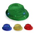 thumbnail image 2 of Sombrero de Jazz con luces LED para niños y adultos, gorro de baile con lentejuelas brillantes de Color intermitente, decoración de bola de fiesta de año nuevo y Navidad, creativo, 2 of 4