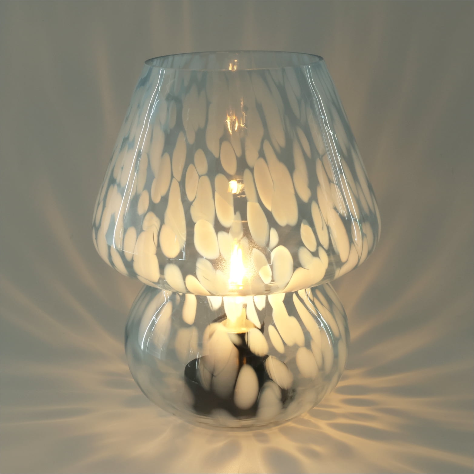 Urban Shop 8" Blue Tortoise Glass Battery-Powered Mushroom Table Lamp