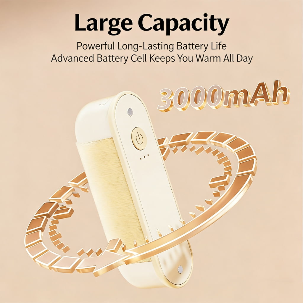 Double Sided Rechargeable Hand Warmer 8 Second Heating Intelligent Temp Control