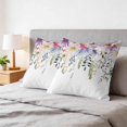 thumbnail image 6 of 24x24 Pillow Covers Set of 2, Wild Flowers Square Throw Pillow Covers for Couch/Sofa/Living Room, Farmhouse Country Floral Leaf Plant Decorative Soft Pillowcases for Couch Throw Pillows, 6 of 9