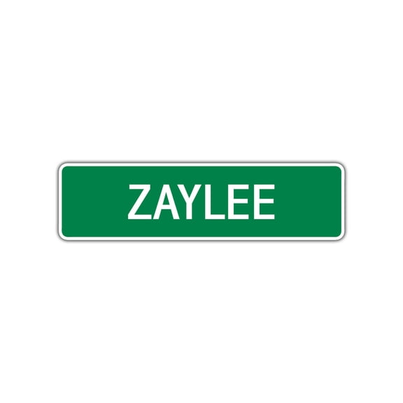Zaylee Girls Children Name Letter Printed Plaque Decoration Label Indoor Outdoor Unique Wall Novelty Aluminum Metal Sign 4"x18"