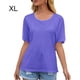 thumbnail image 1 of Camiseta de mujer de manga corta con cuello redondo Sexy Hollow Summer Loose Top, Azul, XL Kearding AP001234-08, 1 of 7