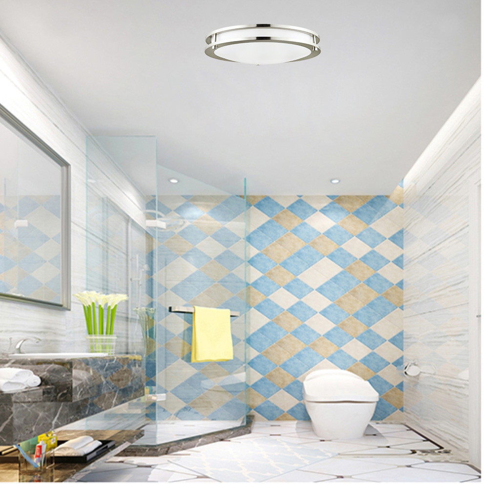 Energetic  12" LED Ceiling Light, Dimmable Modern Flush Mount, Brushed Nickel, 3CCT ENERGY STAR