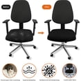 thumbnail image 2 of Elastic Slipcovers for Computer Chairs, Seat Covers for Swivel Chairs, Seat Cushion Protectors for Comfort Chairs, Office Chair Covers for Computers,Black, 2 of 10