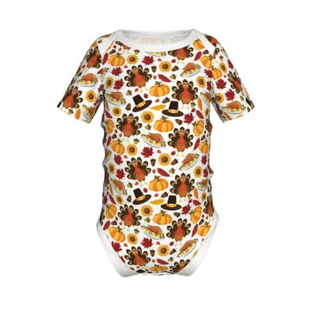 

Junzan turkey hat Pumpkin Print Short-Sleeve Baby Climbing Clothes Bodysuits for Infant One-Piece for Baby Boys & Girls Baby Clothes Baby Romper with Snap Closure-9M