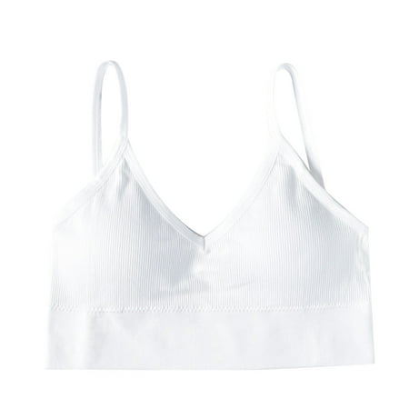 

Kunxin Girl Student Solid Color Elastic Yoga Padded Push Up Sport Bra Strappy Underwear