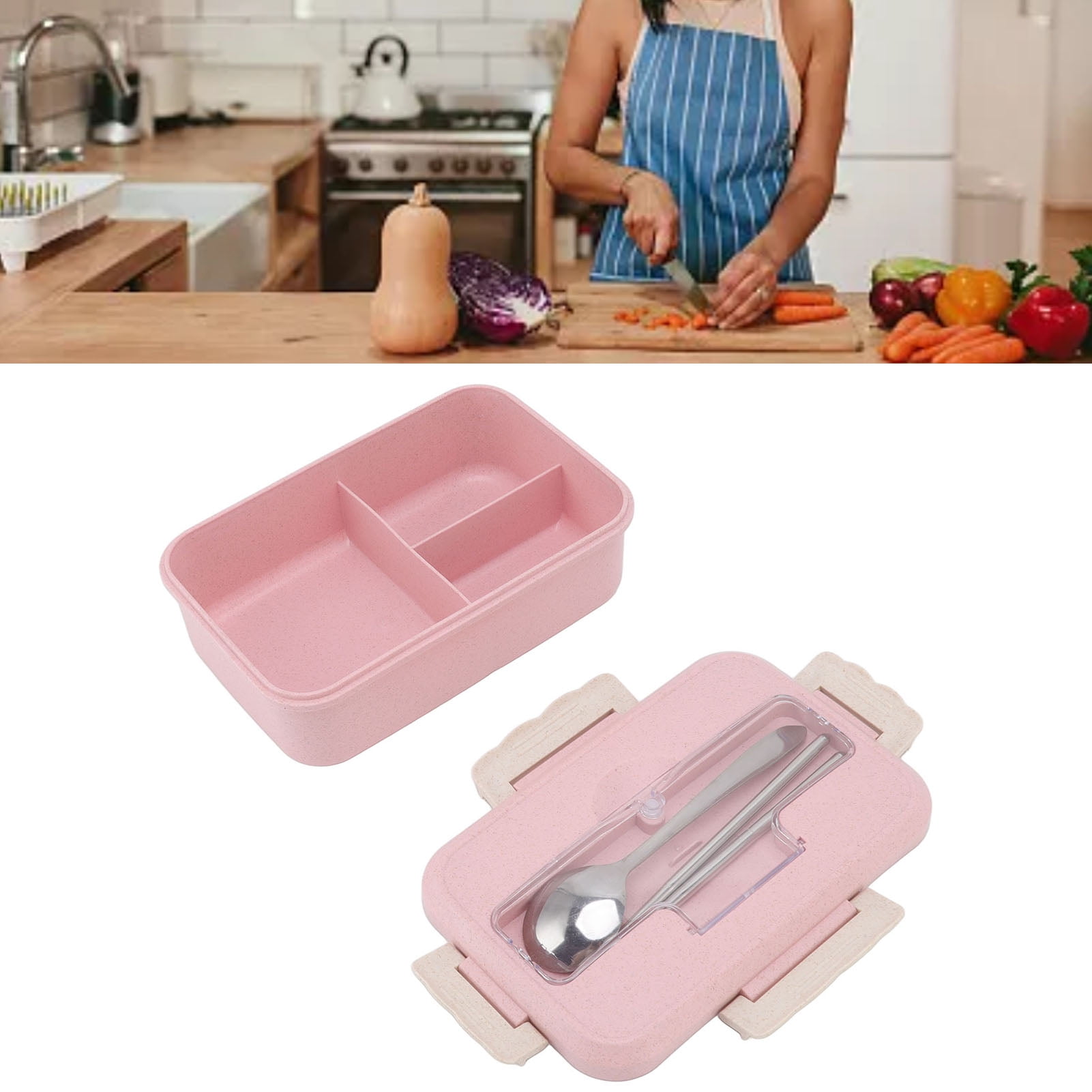 FAGINEY Bento Box Thermal Bento Lunch Box with Spoon and Chopsticks for