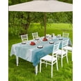 thumbnail image 3 of Blue Red Coastal Outdoor Tablecloth - 60x102 Inch Rectangle Waterproof Dining Table Cover, Nautical Summer Beach Coral Sea Turtle Outdoor Table Cloth with Umbrella Hole & Zipper for Patio, 3 of 5